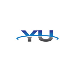 yu alphabet with swoosh grey and blue