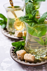 Freshly prepared mint tea