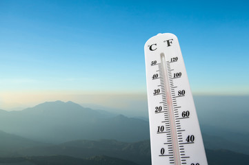 Thermometer on the summer heat