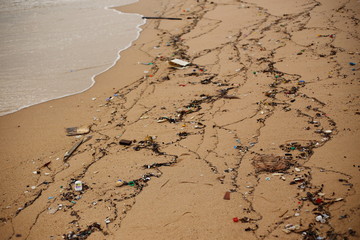 The beach is garbage