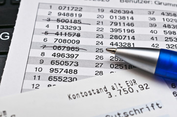 TAN-Liste und Kontoauszug