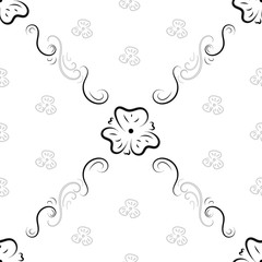 Floral seamless pattern. Fashionable retro background from ornate ornament. Graphic style with flowers for wallpaper, wrapping, fabric, background design, apparel and other print production. Vector