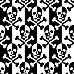 Seamless Skull and Stripe Pattern