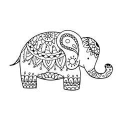 Elephant ornate, sketch for your design