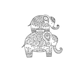 Elephant ornate, sketch for your design