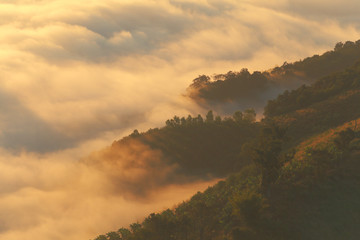 Great views of Sunrise with mountains and cloud.