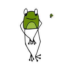 Funny frog, sketch for your design