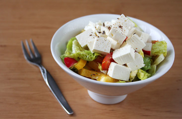 Vegetable salad with balkan cheese