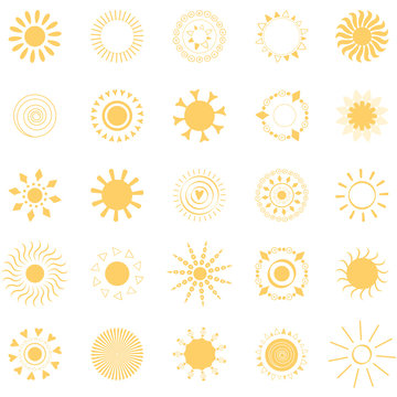 Yellow sun symbols like mandala.