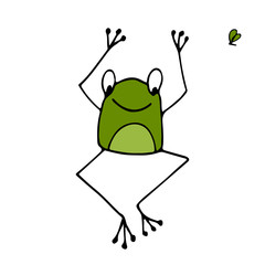 Funny frog, sketch for your design