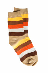 Two striped socks isolated