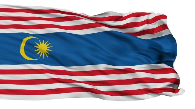 Kuala Lumpur Capital City Flag of Malaysia, Isolated Realistic 3D Animation, Seamless Loop - 10 Seconds Long