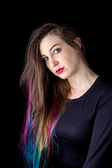 Naklejka premium Pretty woman portrait in studio