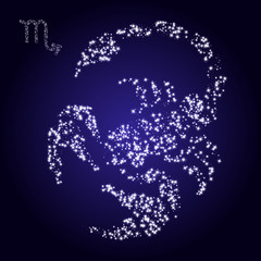 Zodiac sign of scorpio made of stars