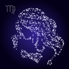 Zodiac sign of virgo made of stars