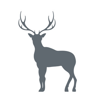 Flat deer icon.