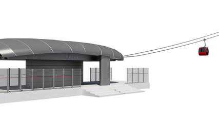 3D Illustration of Cableway Station
