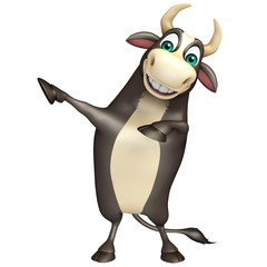 Bull funny cartoon character