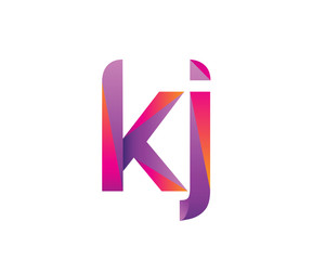 Creative Color Letter K J Logo