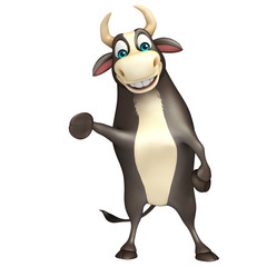 Bull funny cartoon character