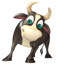 Bull funny cartoon character