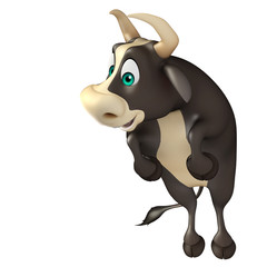 Bull funny cartoon character