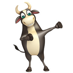 Bull funny cartoon character