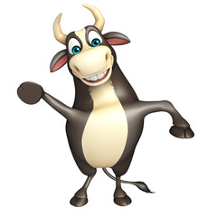 Bull funny cartoon character