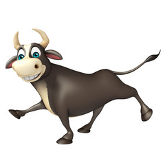 Bull funny cartoon character