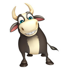 Bull funny cartoon character