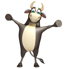 Bull funny cartoon character