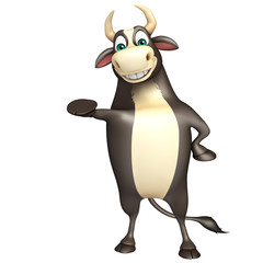 Bull funny cartoon character