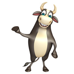 Bull funny cartoon character