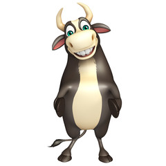Bull funny cartoon character