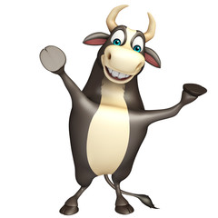 Bull funny cartoon character
