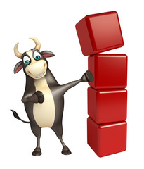 Bull cartoon character with level