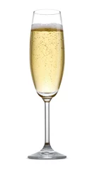 Peel and stick wall murals A glass of champagne isolated on a white background