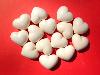 valentine day card white heart on red grunge background 6