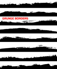 Set of grunge borders.  - obrazy, fototapety, plakaty