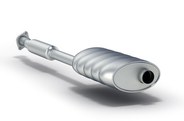 Exhaust pipes system isolated on white background 3d