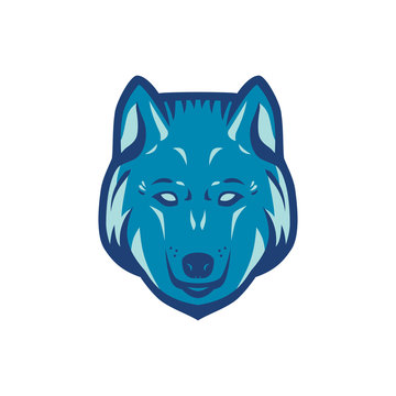 Wolf head logo. Three color concept. Logo template