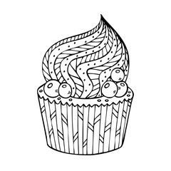 Cupcake coloring for adults