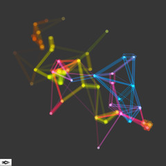 3D Connection Structure. Futuristic Technology Style. Vector illustration for Science, Chemistry or Education.