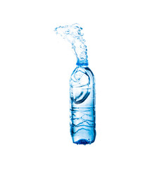Water splash from a plastic bottle