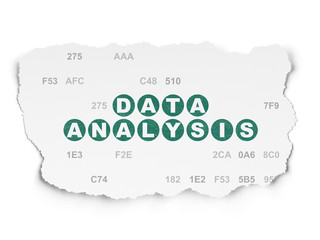 Information concept: Data Analysis on Torn Paper background