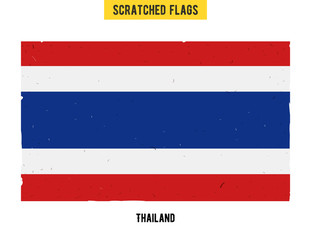 Thai grunge flag with little scratches on surface. A hand drawn scratched flag of Thailand  with a easy grunge texture. Vector modern flat design