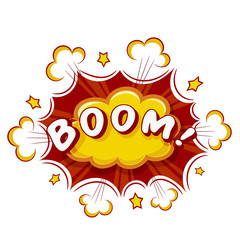 Colored Cartoon explosion BOOM! Cartoon explosion on a white bac