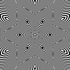 Black and White Abstract Striped Background. Vector Illustration.
