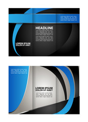 modern tri-fold template for advertising concept brochure in red
