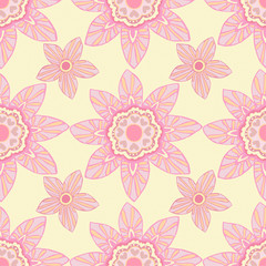Obraz premium Seamless pattern with beautiful flowers, background